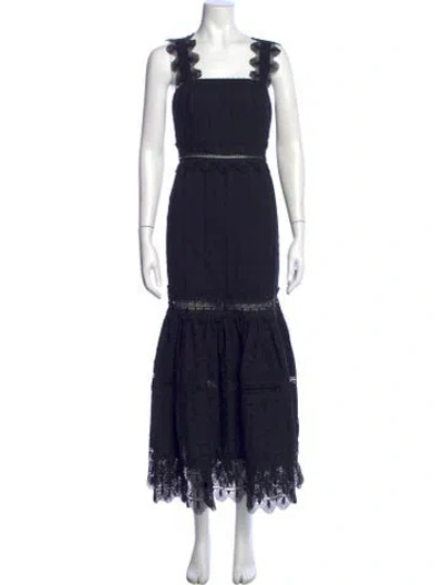Pre-owned Waimari Lace Pattern Midi Length Dress W/ Tags In Blue