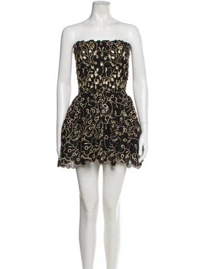 Pre-owned Waimari Lace Pattern Mini Dress In Multi