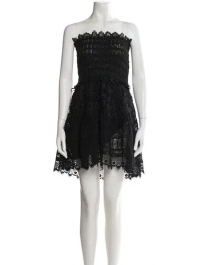 Pre-owned Waimari Lace Pattern Mini Dress W/ Tags In Black