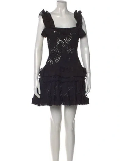 Pre-owned Waimari Lace Pattern Mini Dress W/ Tags In Black