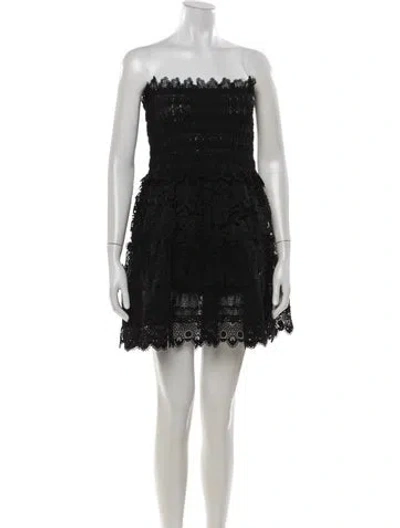 Pre-owned Waimari Lace Pattern Mini Dress W/ Tags In Black