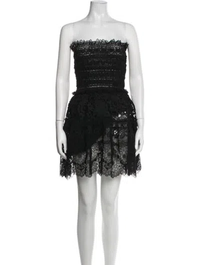Pre-owned Waimari Lace Pattern Mini Dress W/ Tags In Black
