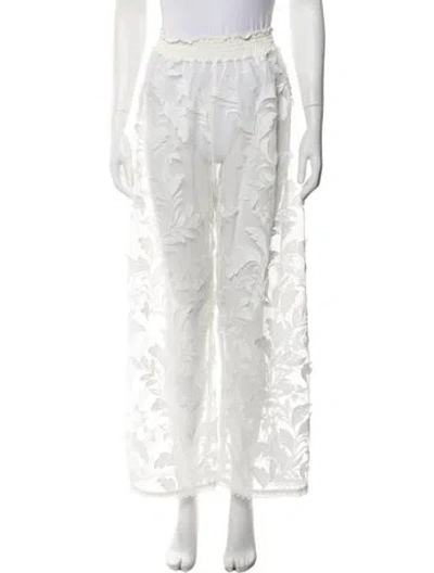 Pre-owned Waimari Lace Wide Leg Pants In White