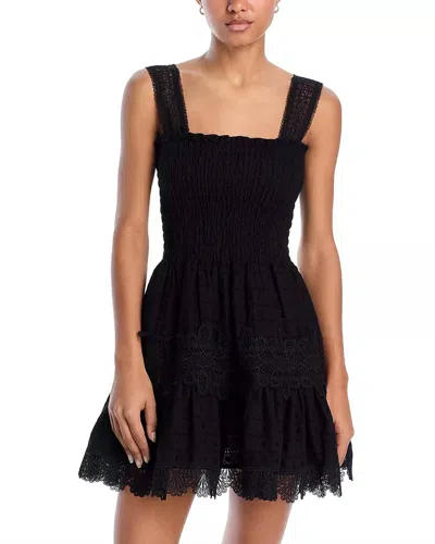Waimari Leah Smocked Mini Dress In Black