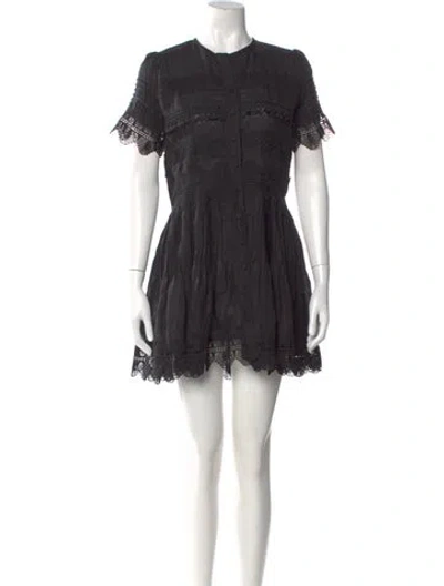 Pre-owned Waimari Linen Mini Dress In Black