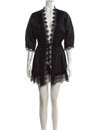 Pre-owned Waimari Linen Mini Dress In Black