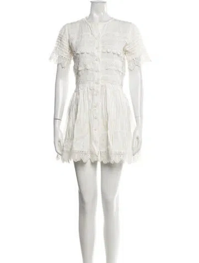 Pre-owned Waimari Linen Mini Dress In Neutral