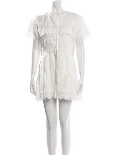 Pre-owned Waimari Linen Mini Dress In Neutral