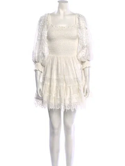 Pre-owned Waimari Linen Mini Dress In White