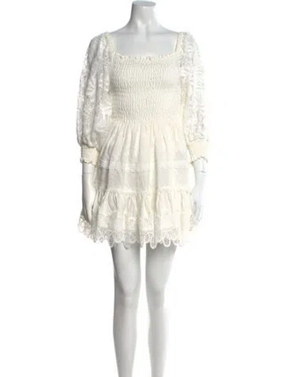 Pre-owned Waimari Linen Mini Dress In White