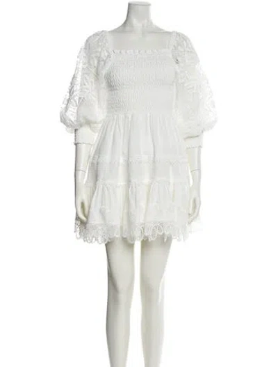 Pre-owned Waimari Linen Mini Dress In White