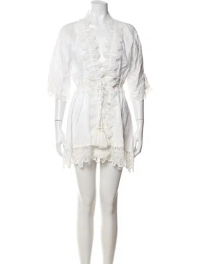Pre-owned Waimari Linen Mini Dress In White