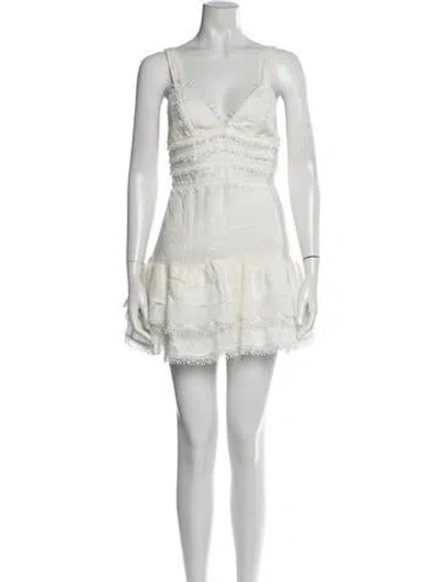 Pre-owned Waimari Linen Mini Dress In White