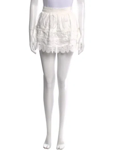 Pre-owned Waimari Linen Mini Skirt In White
