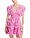 Waimari Morana Lace Embroidered Mini Dress In Rose