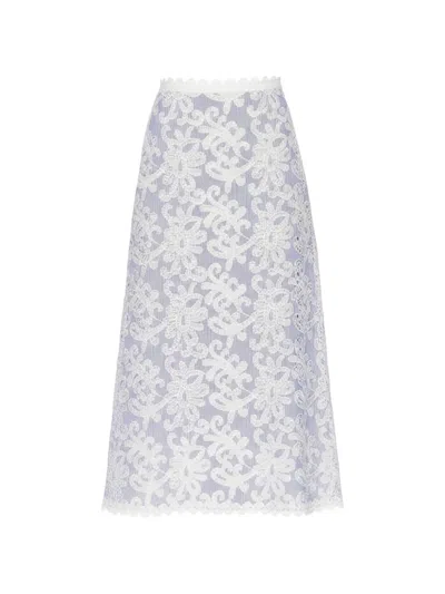 Waimari Nina Lace Midi Skirt In Blue