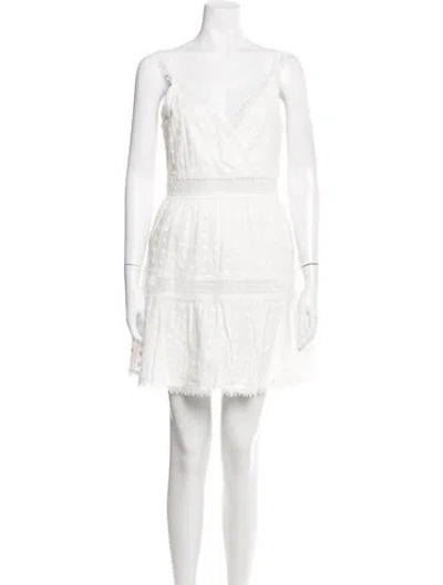 Pre-owned Waimari Patterned Mini Dress In White