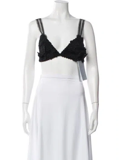 Pre-owned Waimari Plunge Neckline Sleeveless Sports Bra W/ Tags In Black