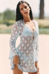 Waimari Positana Lace Tunic Top In Blue