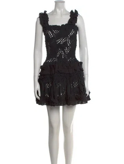 Pre-owned Waimari Printed Mini Dress In Black
