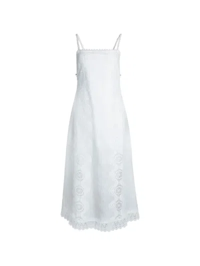 Waimari Rocío Lace-trimmed Maxi Dress In Blue
