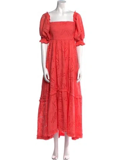 Pre-owned Waimari Square Neckline Long Dress In Pink