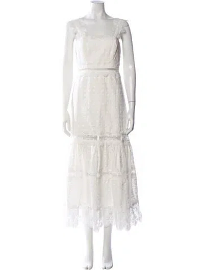 Pre-owned Waimari Square Neckline Long Dress In White