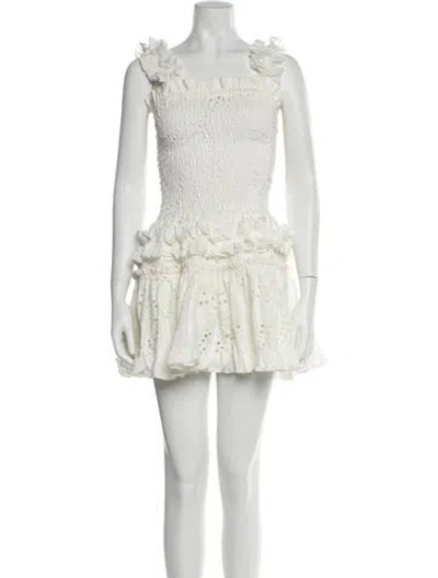 Pre-owned Waimari Square Neckline Mini Dress In Neutral