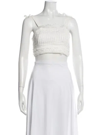 Pre-owned Waimari Square Neckline Sleeveless Crop Top In Neutrals