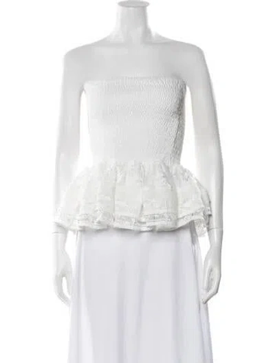 Pre-owned Waimari Strapless Top In Neutral