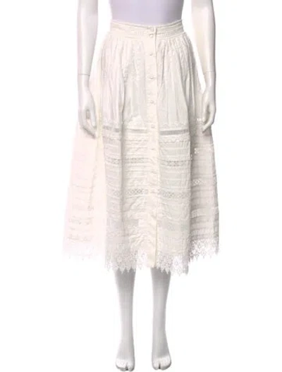 Pre-owned Waimari Striped Midi Length Skirt In Neutral