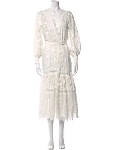 Pre-owned Waimari V-neck Long Dress W/ Tags In White