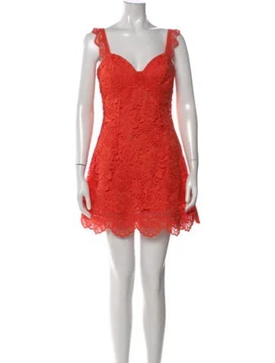 Pre-owned Waimari V-neck Mini Dress In Orange