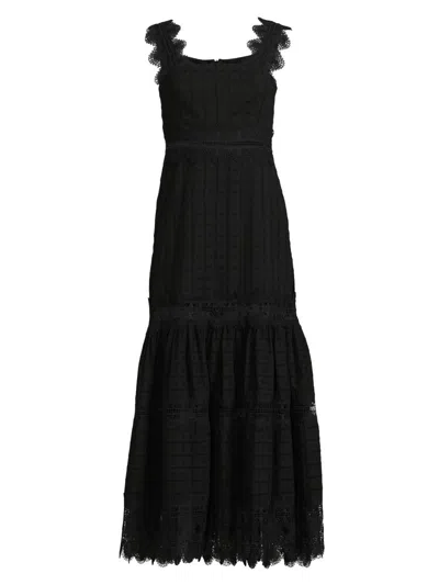 Waimari Women's Core Ibiza Cotton Tiered Maxi Dress In Black