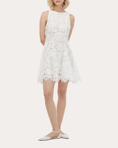 Waimari Women's Eloise Crochet Floral Lace Flared Mini Dress In White