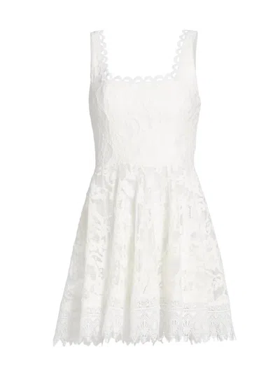 Waimari Women's Flor Del Viento Havana Lace Sleeveless A-line Minidress In White