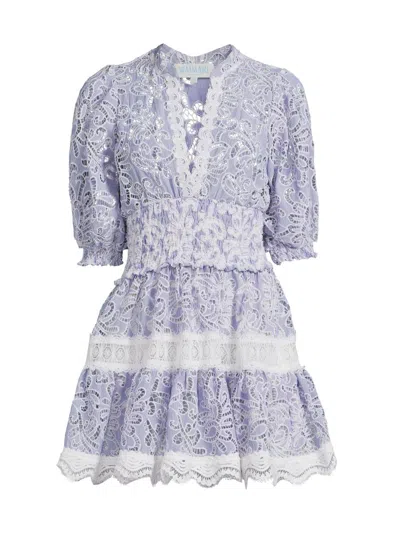 Waimari Women's Flor Del Viento Marion Lace Minidress In Blue