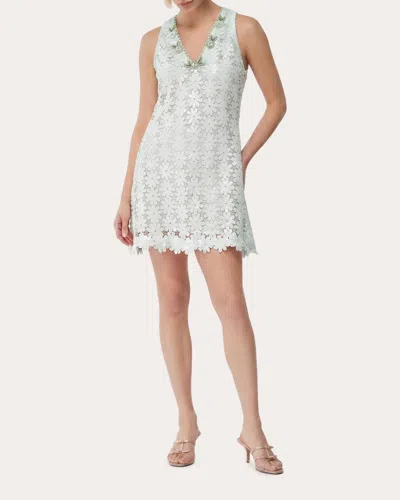 Waimari Women's Rose Sequin Floral Lace Mini Shift Dress In Green
