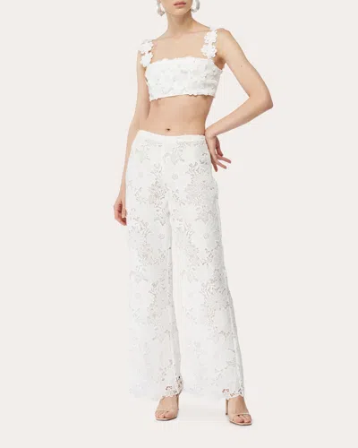WAIMARI WOMEN'S SOLANGE FLORAL LACE WIDE-LEG PANTS