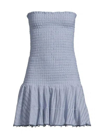 Waimari Women's Time Odina Shirred Strapless Minidress In Purple