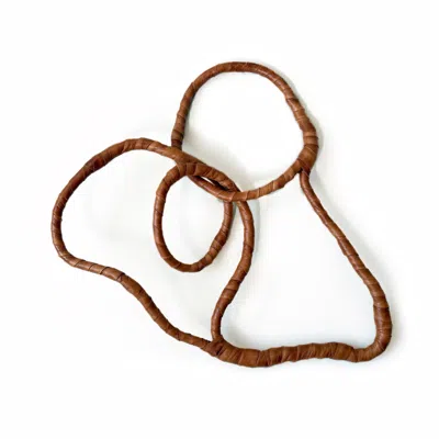 Waiwai Brown Contour Wall Leather Sculpture