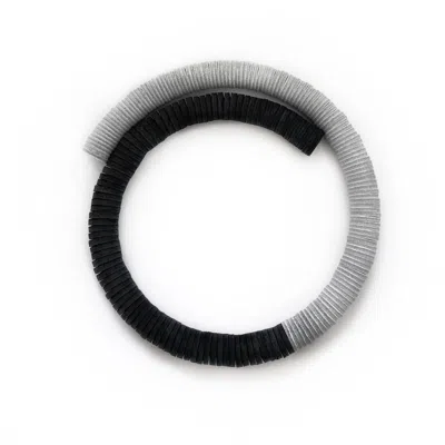 Waiwai Women's Black & White Leather Choker