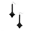 Waiwai Women's Black Axis Dangle Leather Earrings
