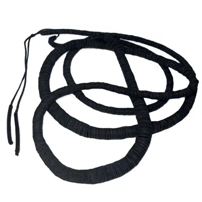 Waiwai Women's Black Extra Long Leather Necklace
