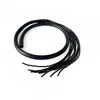Waiwai Women's Black Leather Choker With Beaded Tassel