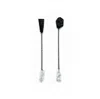 Waiwai Women's Black Leather Drop Earrings With Clear Quartz In Black