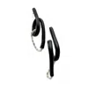 Waiwai Women's Black Pearl Twist Leather Earrings