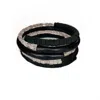 Waiwai Women's Black / Pink Black Coil Leather Bracelet With Beads In Multi