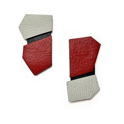 Waiwai Women's Black / Red / White Angl Earrings Red