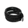 Waiwai Women's Black Stackable Bangle Leather Bracelet In Black